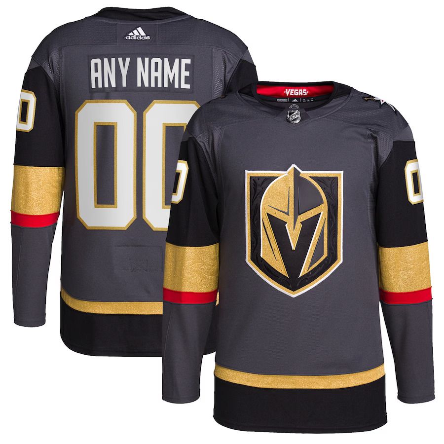 Men Vegas Golden Knights adidas Gray Alternate Authentic Pro Custom NHL Jersey